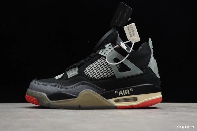 Jordan Retro Off CV9388-001 Bred Air 4 White x 0825